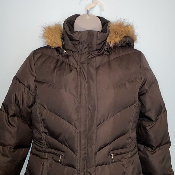 Larry Levine Down Faux Fur Hooded Puffer Jacket - Picture 2 of 11